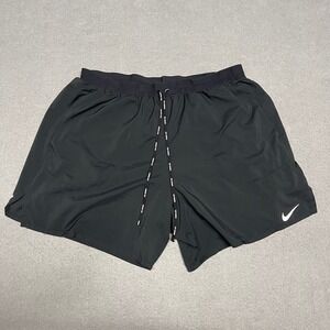 Nike Stride Running Shorts Men 2XL XXL Black 2in1 Compression Liner Gym Training